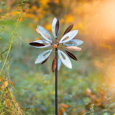 HQ Metal Wind Spinner: Copper Flower Duett