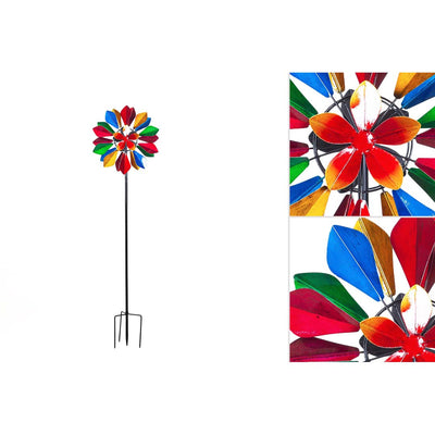 HQ Metal Wind Spinner: Multi-colored Flower Duett