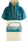 Wave Hawaii Cotton Velours Poncho Petrol M