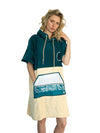 Wave Hawaii Cotton Velours Poncho Petrol M