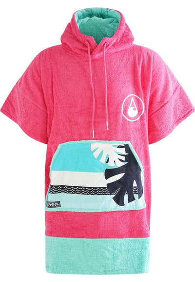 Wave Hawaii Cotton Velours Poncho Pink Wave S