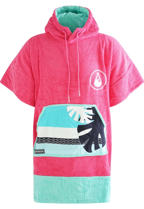 Wave Hawaii Cotton Velours Poncho Pink Wave S