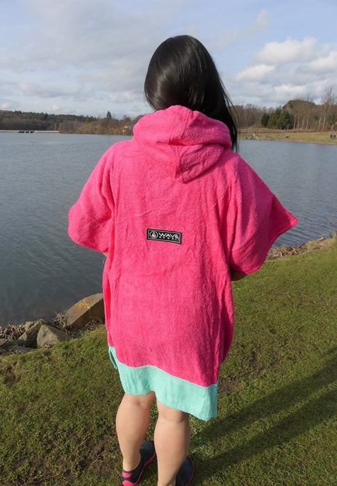 Wave Hawaii Cotton Velours Poncho Pink Wave S